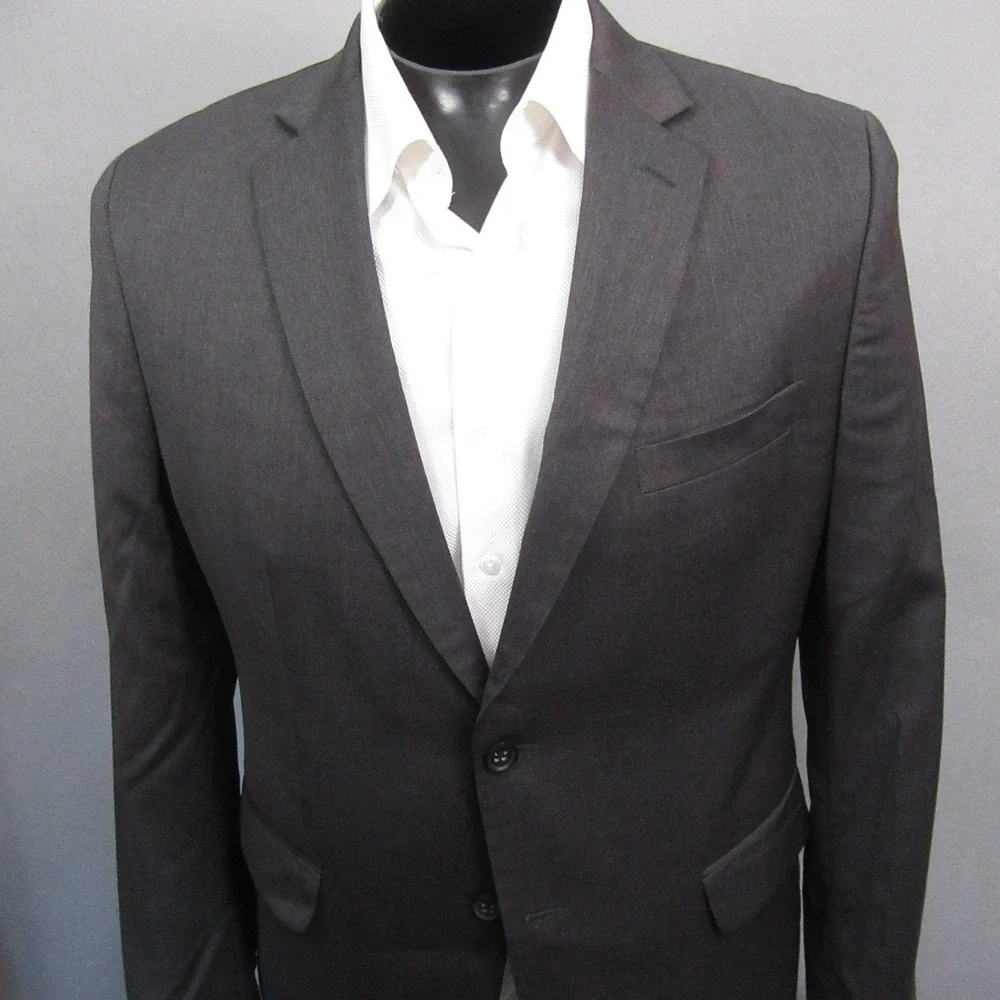 Banana Republic Sport Coat 42R Slim Gray Cerruti Italian Wool Double Vent Modern
